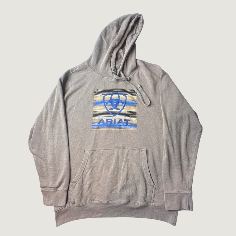 Ariat Hoodie Mens Large Serape Block Swtshrt Tan Graphic Pullover 10041710